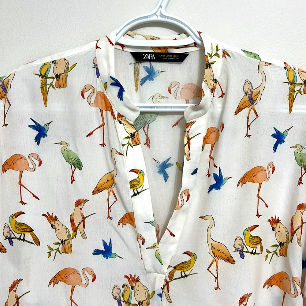 Zara blouse with birds